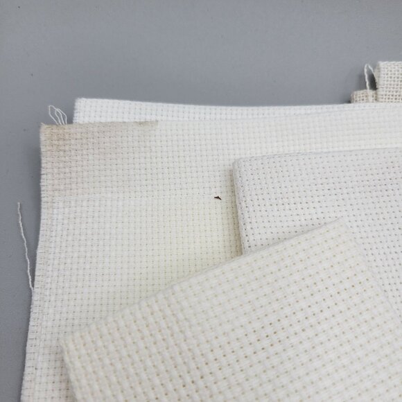 Various Cross Stitch Fabric Pieces Assorted Colors and Sizes Craft String Pkg - Picture 3 of 8